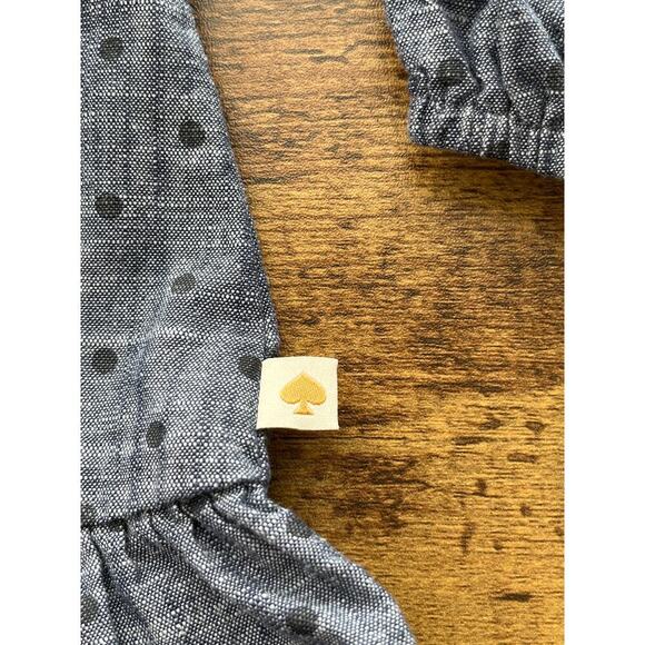 Kate Spade 12Months Baby Girl Blue Polk Dots Dress Summer Wear - Picture 4 of 8